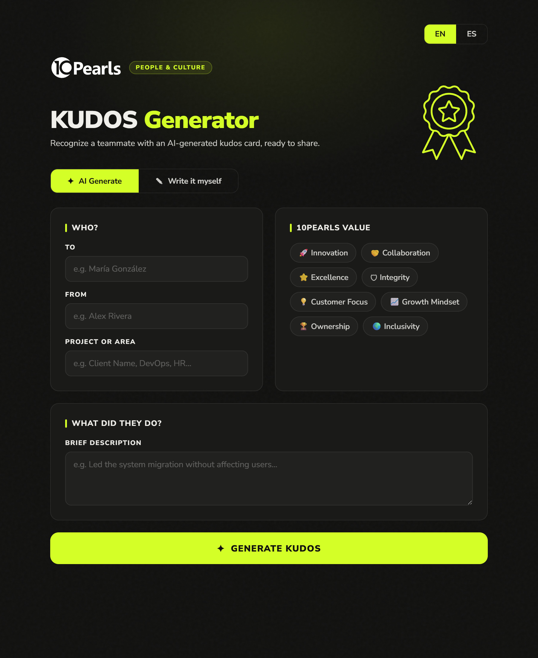 KUDOS Generator