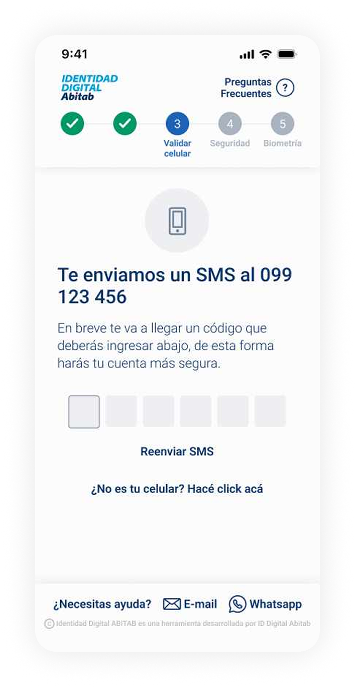 Validar celular, step 3